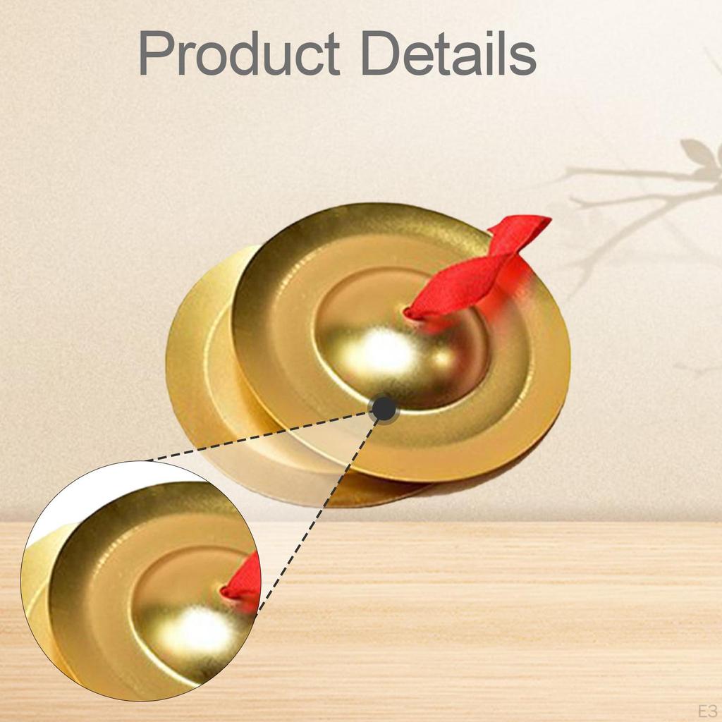 1 Pair Hand Cymbals Finger Alloy Sturdy Percussion Instrument Musical for