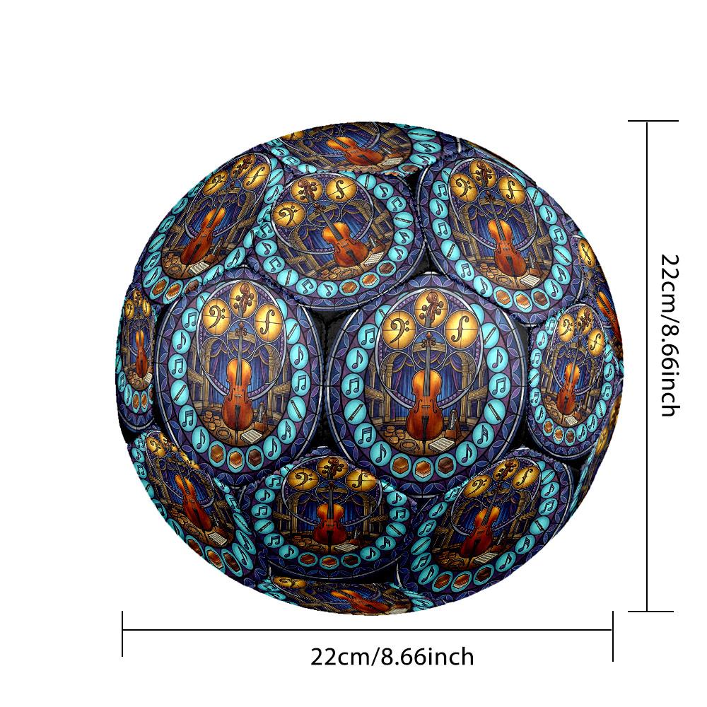 Music Violin Harmony Round Football Size 5 Adult Ball Suitable for Training Matches and Outdoor Team.