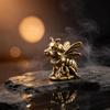 1/2Pcs Brass Small Bee Dog Mini Figurine Set Of Vintage Craft For Home Decoration Art Collection Gifts Desktop Ornament