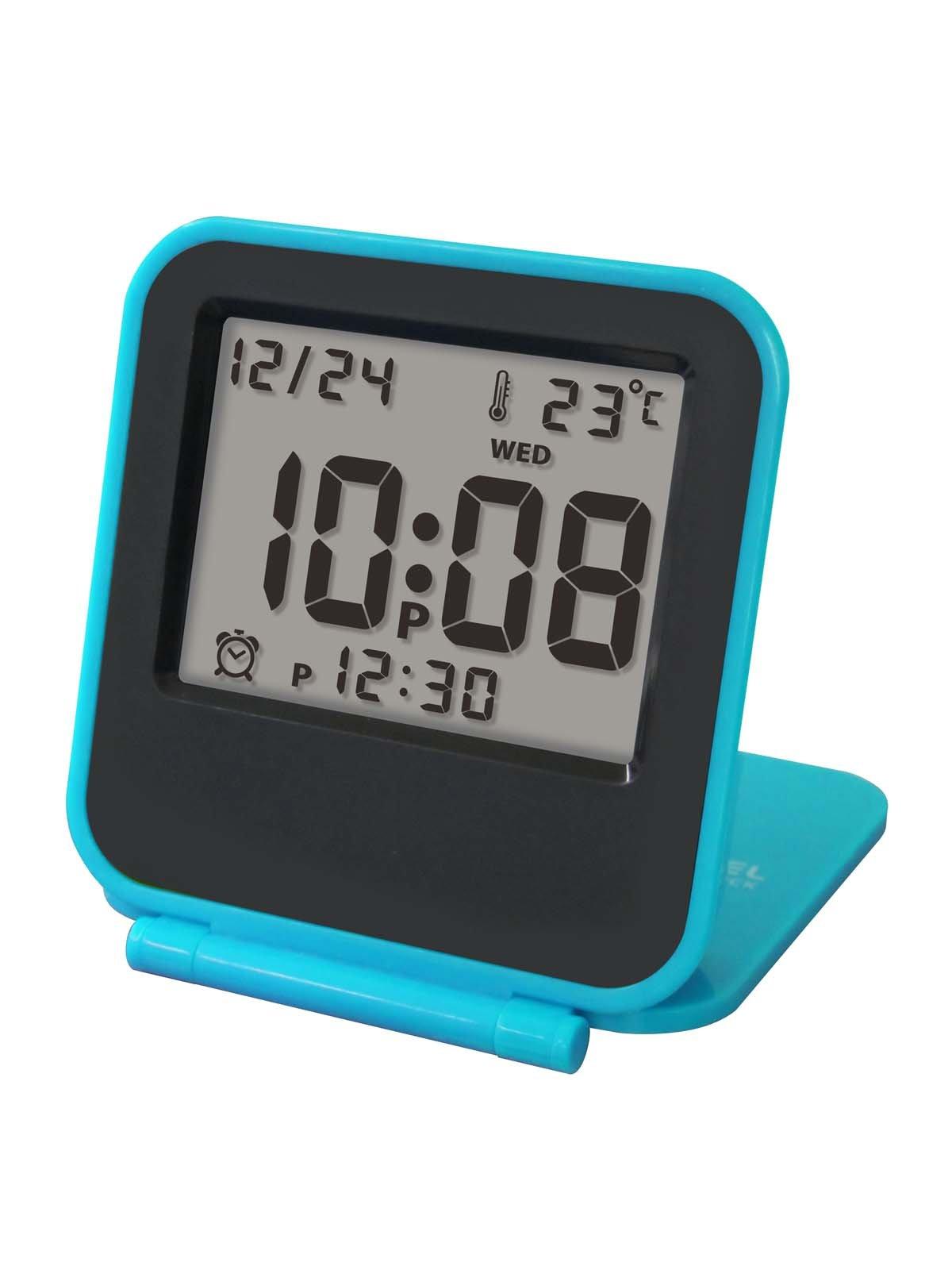

Seiji Alarm Clock Coppet Blue with Thermometer Coppet LCD Travel Clock Blue LS-013BU
