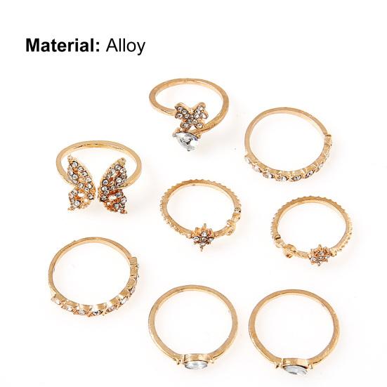 Simple Boho Rings Butterfly Flower Electroplated Elegant