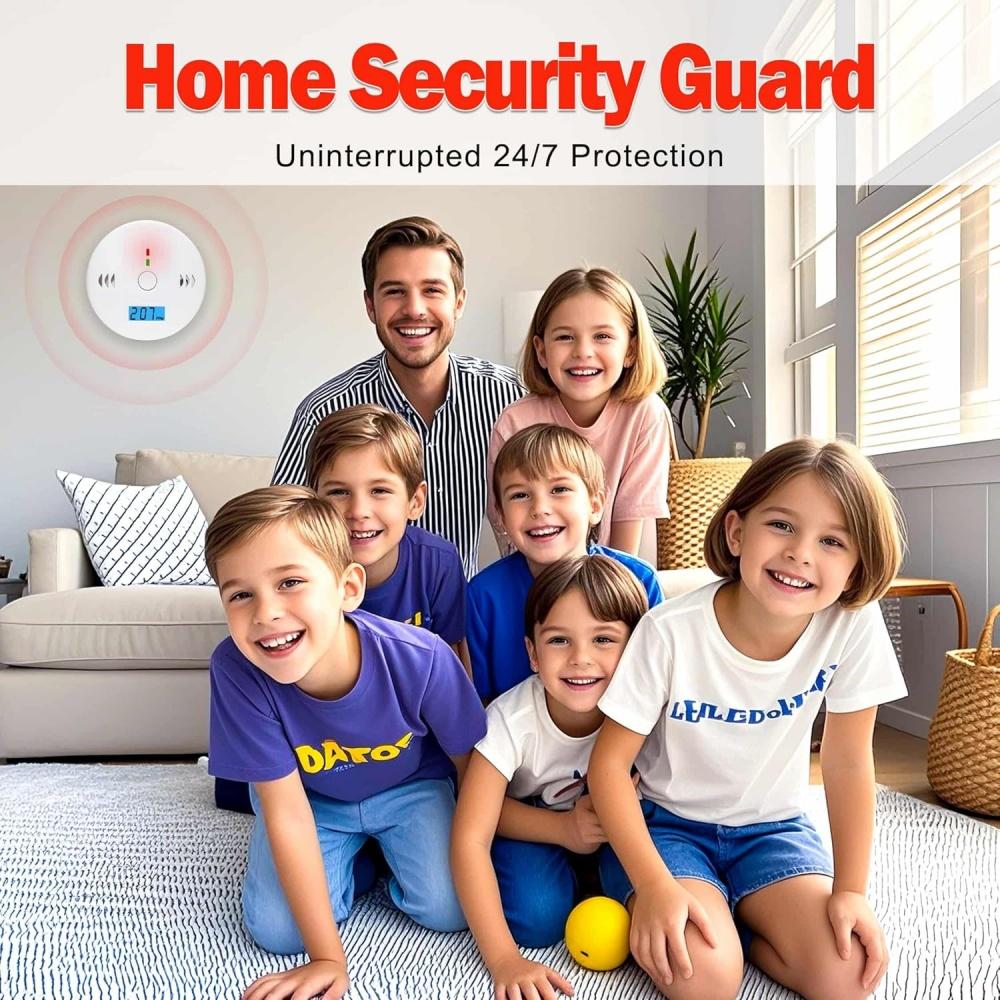 Carbon Monoxide Detectors Co Detector Battery Powered With LCD Display For Home