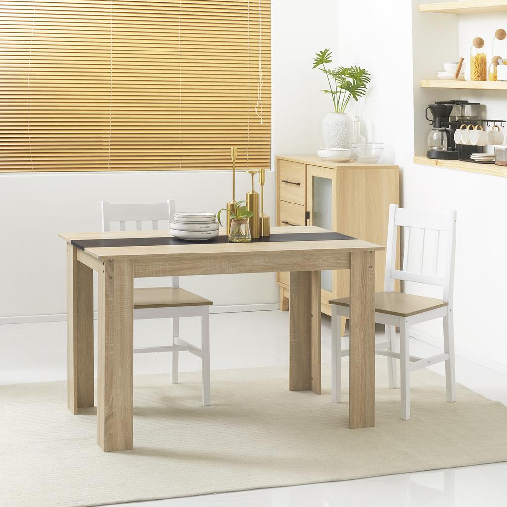 Dining Table Kitchen Table Modern Design with Large Top 2-4 People In Wood Dim. 120L X 69W X 75H Cm