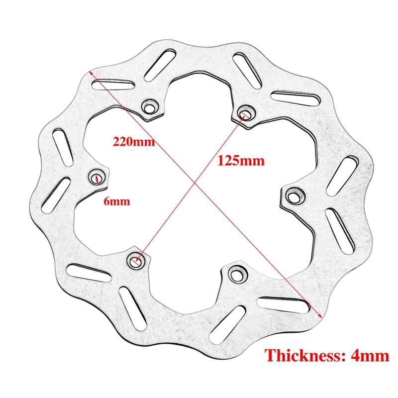 Disco de Freno Trasero de Motocicleta de 220 MM Pastilla de Freno de Repuesto Para SX XC SXF XCF FC FS FX TC TX