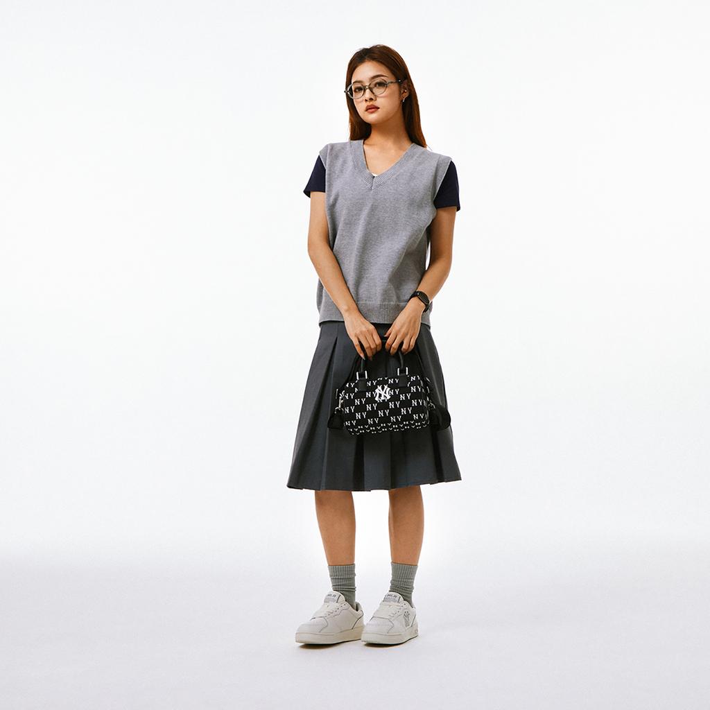 New MLB New York Yankees Artificial Leather Boston Bag, Shoulder Bag, Crossbody Bag, Handbag Regular Unisex Black 3ABWS014N-50BKS