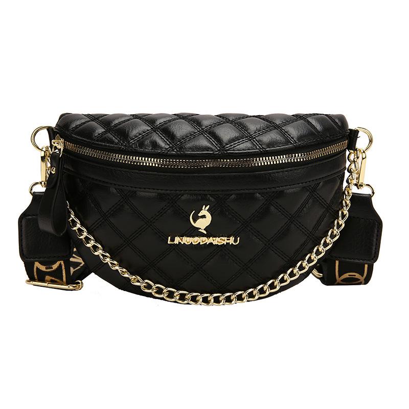

2024 Нова Мода Квілтова Сумка-Пельмень на Ланцюжку - Жіноча Універсальна Сумка Кросбоді та На Плече чорний