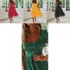Elegant Women Polka Dot Boho Ruffle Maxi Beach Dress With Square Neckline