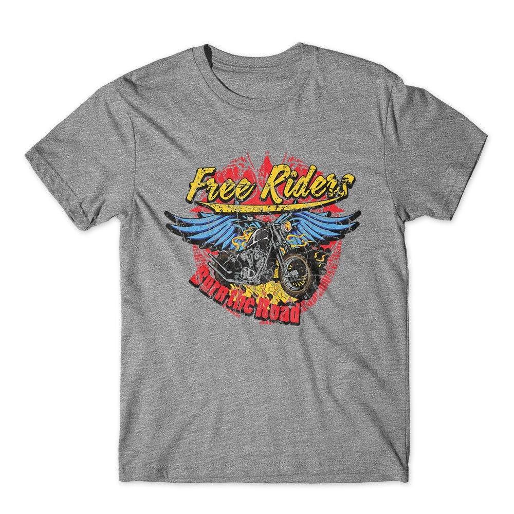 

Burn the Road T-Shirt. Motorcycle Shirt 100% Cotton Premium Tee New 2XL