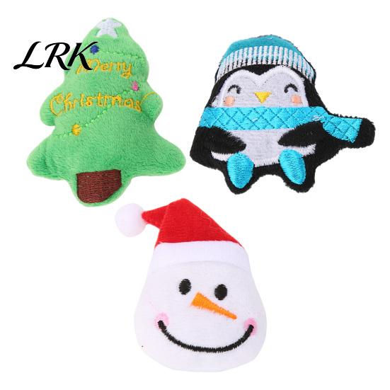Catnip Toys Christmas Toy, Plush Santa Tree Snowman Penguin with Natural Catnip, Holiday Kicker Cat Chew Toy Kitten Teething Chewing for Stress