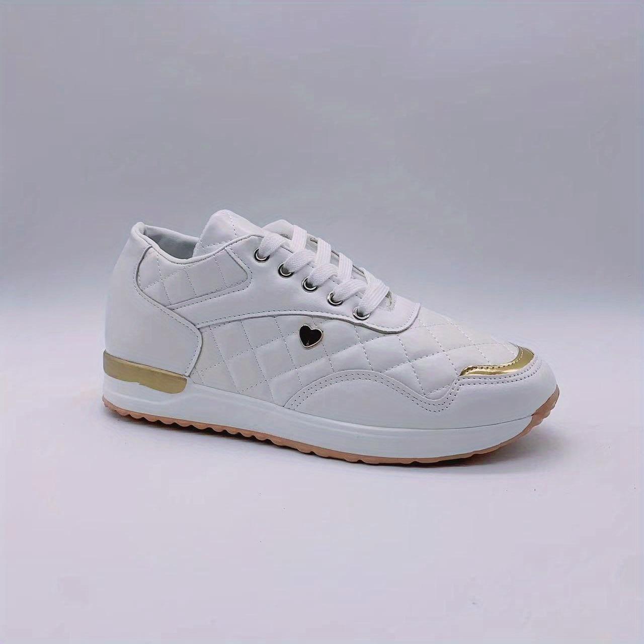 

Женская повседневная спортивная обувь, модные и универсальные стеганые низкие кеды, уличная нескользящая обувь 43 белый