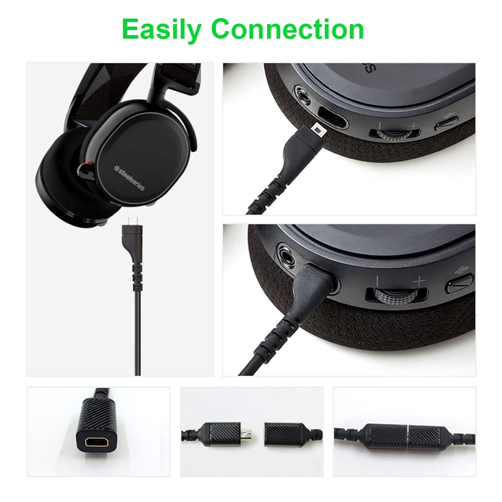 Replacement Arctis Headset Cord Audio Cable Compatible with SteelSeries Arctis 7, Arctis 5, Arctis 3, Arctis Pro Wireless, Arctis Pro Gaming Headsets