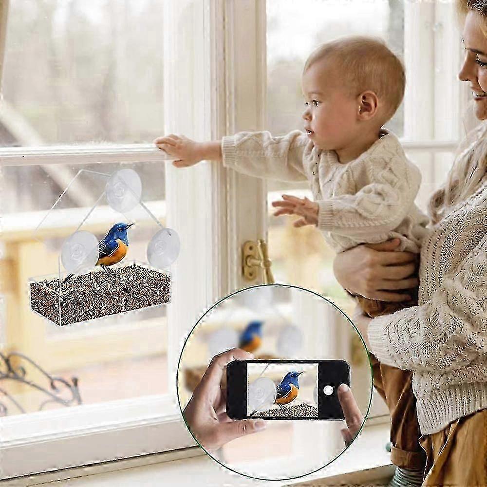 2026 Suitable Window Bird Feeder for Outside with Strong Suction Cups, Fits for Cardinals, Finches, Chickadees etc.