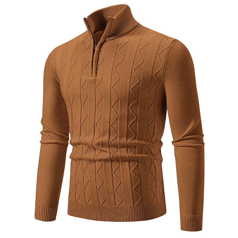 

Men s Stand Collar Knit Pullover: 2025 Autumn/Winter Fashionable Large Size Casual Shirt M