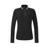 FILA Golf Series Trendy Fashion Simple Casual Sports Training Golf Versatile Slim Fit Long Sleeve Polo Shirt Women tops Deep-Black A11W615214FBK