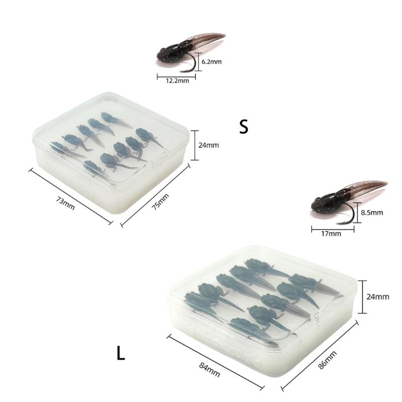 10pcs Tiny Baits Simulation Baits Realistic Artificial Baits Fishing Tackle Soft Fishing Lure with Hook