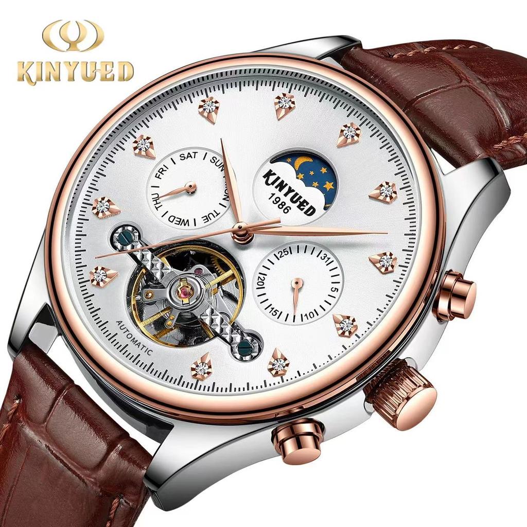 KINYUED Factory Hot Selling Quartz Watches Life Waterproof Wristwatch Men Tourbillon Movement for Men