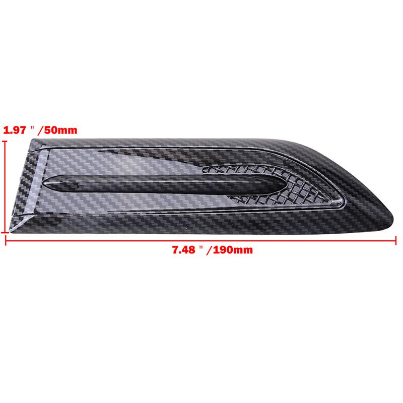 Carro Lateral Fender Vent Air Flow Spoiler Corrida Admissão Grade Tubarão Gill Guarnição Asa Capa Fibra De Carbono Decorativo ABS 3D