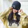 Bonnet en tricot pour hommes/femmes avec ornements lunettes Chapeau chaud à la mode