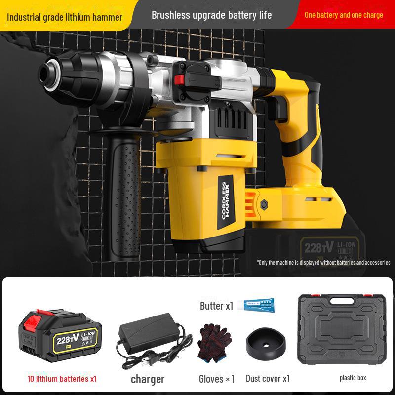 21V Brushless Lithium Hammer Drill: High-Power Electric Impact for Concrete