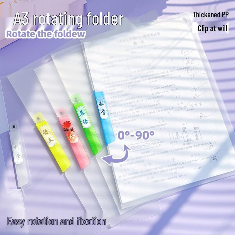 Thickened Double Rod Test Paper Organizer - Large Capacity File Bag with Pull Rod for Student Swivel Folders