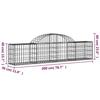 VidaXL Paniers à gabions arqués 4 pcs 200x30x40/60 cm Fer galvanisé, gabion, cage de gabion, panier de mur de gabion, mur de 3146049