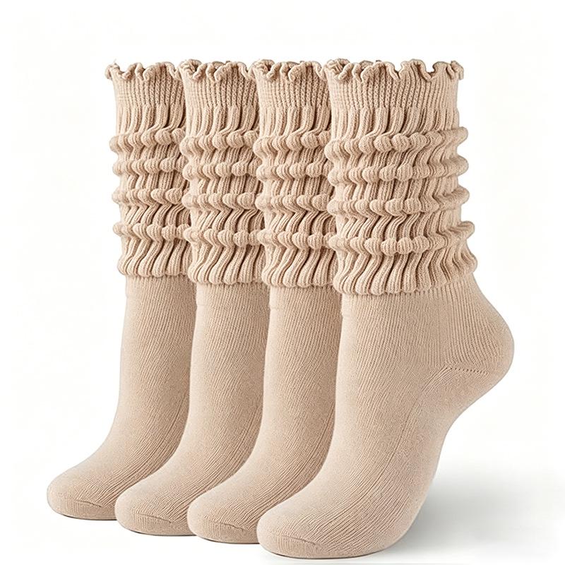 Candy Color Chunky Socks for Men and Women - Autumn/Winter Solid Slimming Long Socks