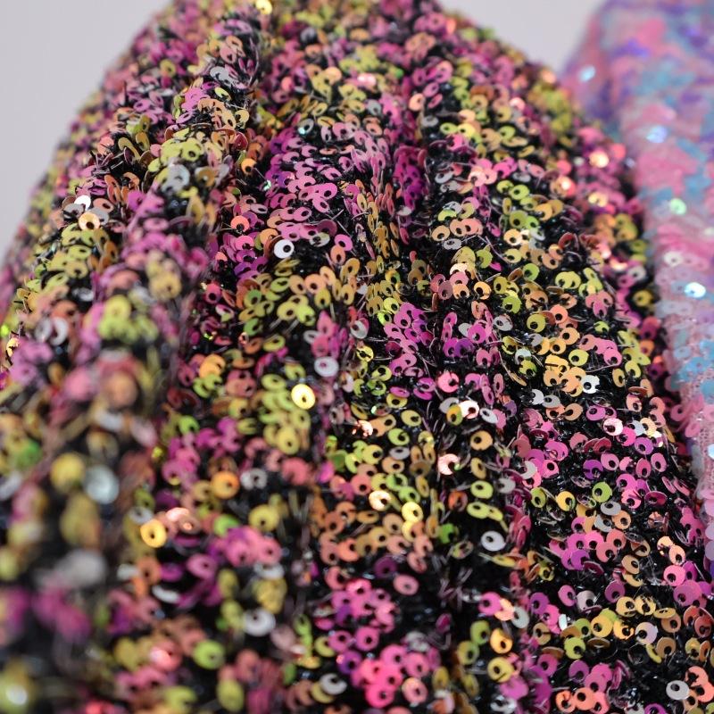 Sparkly Sequin Fabric Opaque Glitter Material for Wedding Stage Backdrop Decor Party Performance Costume DIY Sewing 1/3Yard