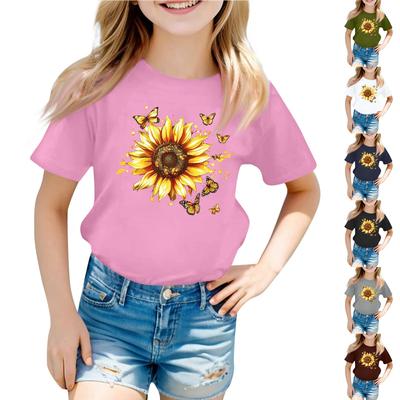 Child Casual Daily με στρογγυλή λαιμόκοψη εμπριμέ κοντομάνικο T-shirt Letter Top