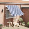 Manual Retractable Awning 200 Cm Blue White Striped