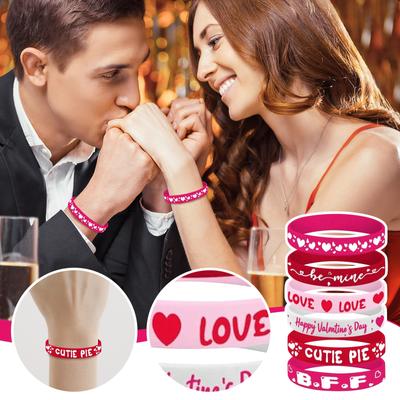 Love Gift Holiday Party Printed Valentine's Day Silicone Bracelet