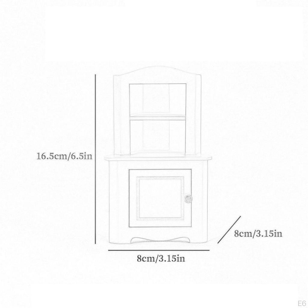 1/12 Dollhouse Display Cabinet Doll Accessories Decoration Simulation Toy