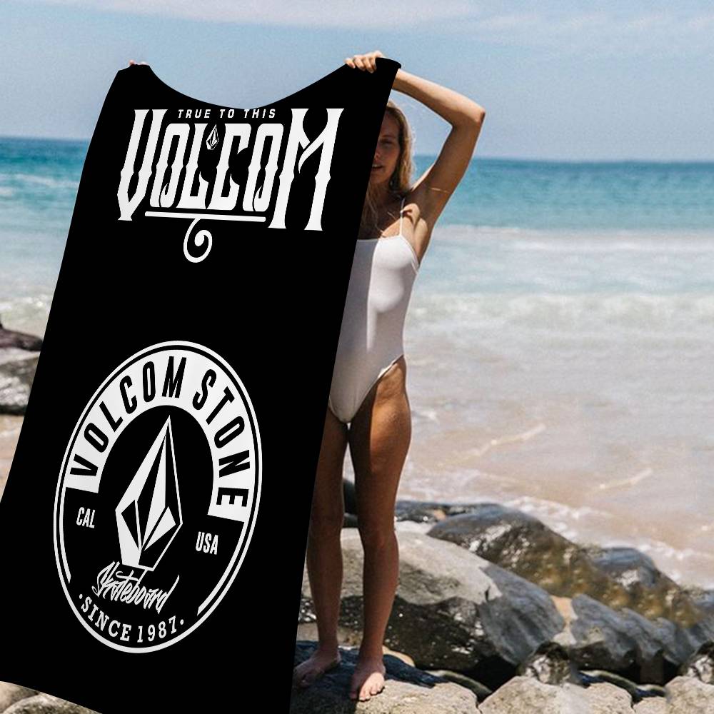 V-Volcoms LOGO Beach Towel Colorful Bath Towels For Girl Microfiber Quick Dry Sand Free Beach Yoga Spa Gym Pool