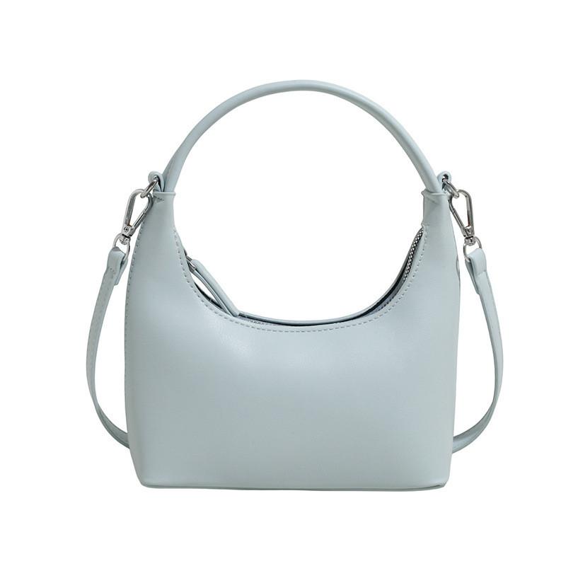 Pu Moon Shape Handbag For Women Summer Casual Fashion Purse With Zipper Closure