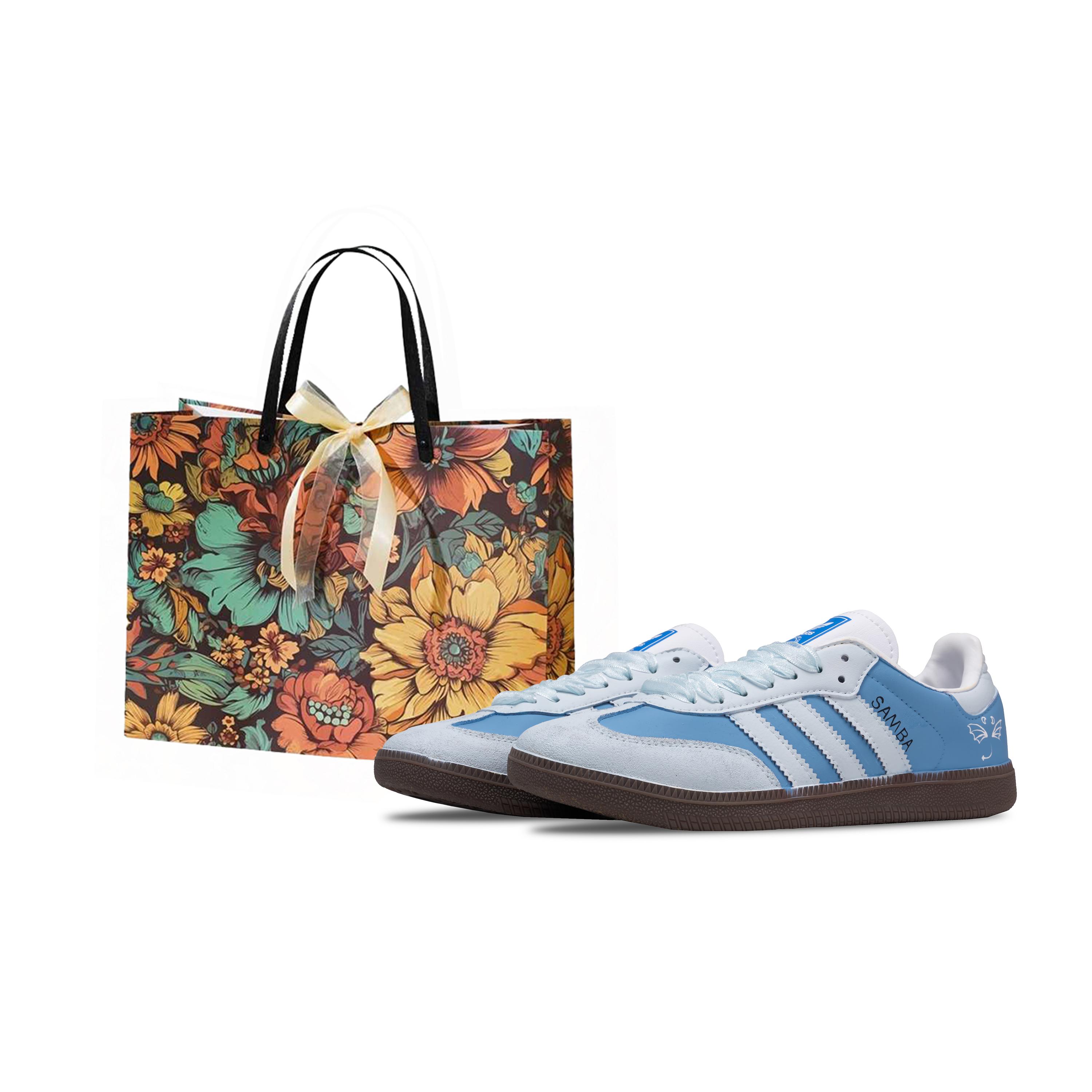 

Adidas Originals SAMBA OG Blue Wing Abrasion Resistant Low top Skateboard Shoes Unisex Blue B75806(Team348-Funi ) 38
