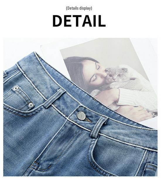 Women's 2024 Spring & Autumn Wide-Leg Jeans - Petite, Slimming, Straight-Leg, Floor-Length.