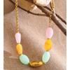 Eetit Frühling Sommer Stil Edelstahl Süßigkeitenfarbe Harzstein Kette Handgefertigte Halskette 2026 Wasserdicht Helle Farbe Schmuck