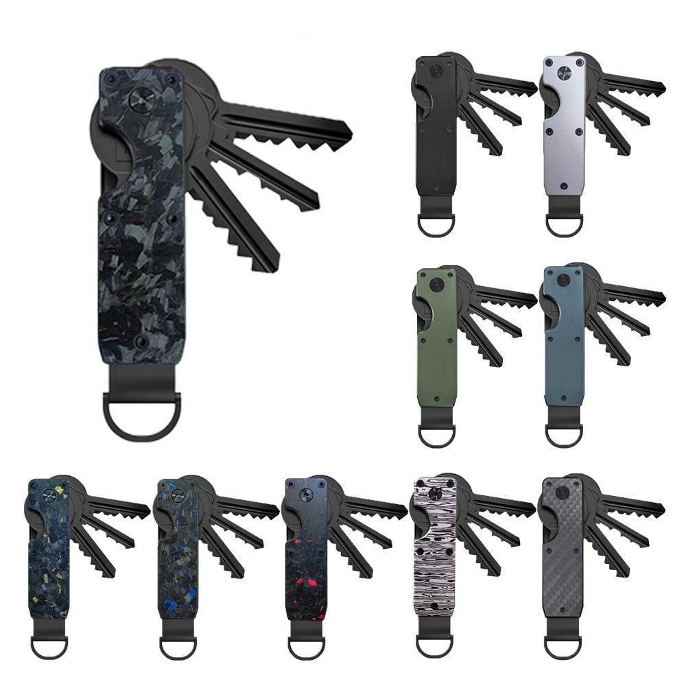 Smart Metal Key Organizer Holds 2-6 Keys with Screwdriver Keychain Minimalist Keys Fob for Keys Less Than 6.2cm