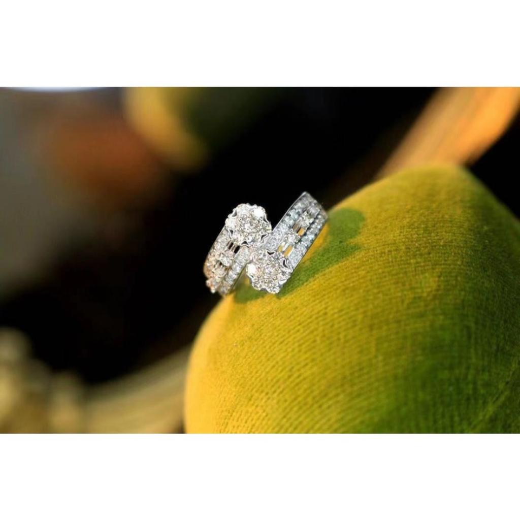 Nový Žebříkový Diamantový Prsten 18k Zlato Vykládaný Diamant Dámské Diamantové Šperky Populární Doplňky