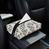 New Hand-painted Flower Car Tissue Box,Luxury Living Room Creative Dining Table Paper Box, Leather Napkin Paper Box Tissue Boxes