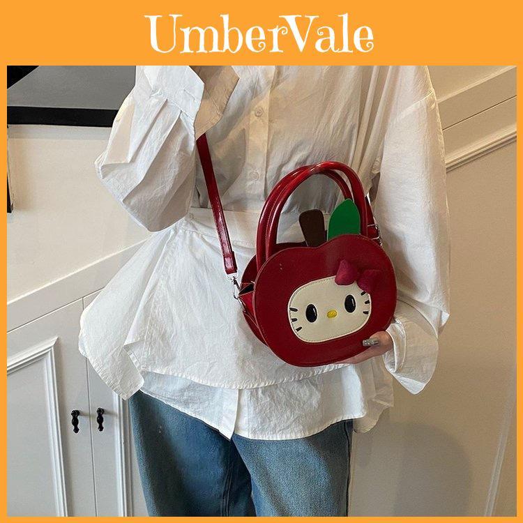 Adorable Sweet Hello Kitty Red Apple Design Mini Shoulder Bag For Daily Casual Use