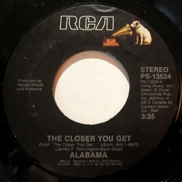 

7inch Record ALABAMA - The Closer You Get PB13524 RCA 1983 US Folk Used