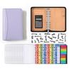 PU Leather Portfolio Binder Cover 6-Ring Business Notebook Loose Leaf Notebook  Conference Use