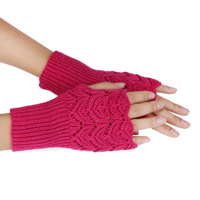 Women's Warm Winter Brief Paragraph Knitting Half Fingerless Gloves