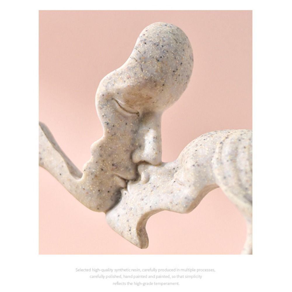 Herzform Harzfiguren Nordischer Stil Liebende Skulptur Küssendes Paar Skulptur Schlafzimmer