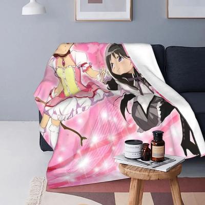 Pături Puella Magi Madoka Magica Anime Homura Akemi Fuzzy Awesome Pături calde pentru decorarea casei