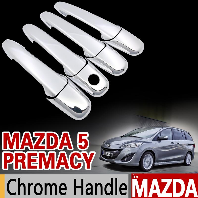 for Mazda 5 Premacy 2004-2017 Chrome Handle Cover Trim Set 2005 2007 2011 2012 2015 2016 Car Accessories Stickers Car Styling