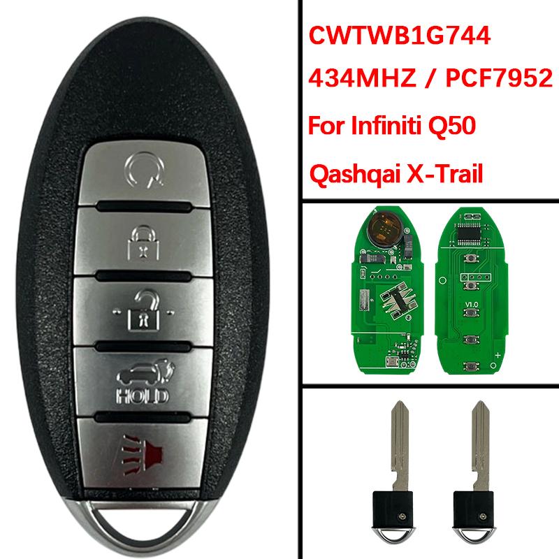 CN027057 Aftermarket 5 Buttons Smart Key Fob Keyless Go Remote Fob PCF7952 Chip 285E3-1LB5A CWTWB1G744 For Patrol Armada 2014+