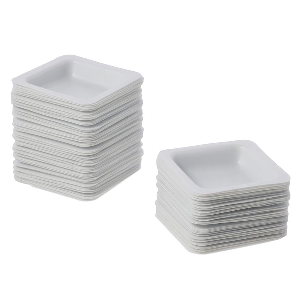 Wiegeschalen 100 Stück Kunststoff Neu Weiß Quadratische Schale Laborausrüstung 7 ml Wiegeschiffchen-Set Messen Aufbewahren Pulver Flüssigkeiten
