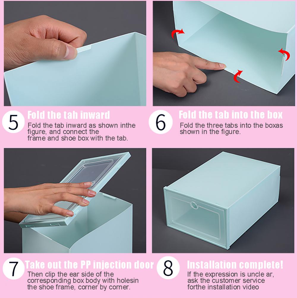 Scatola portascarpe trasparente, organizer tipo cassetto, scarpiera, scatola impilabile in plastica, contenitore separato, semplice scarpiera