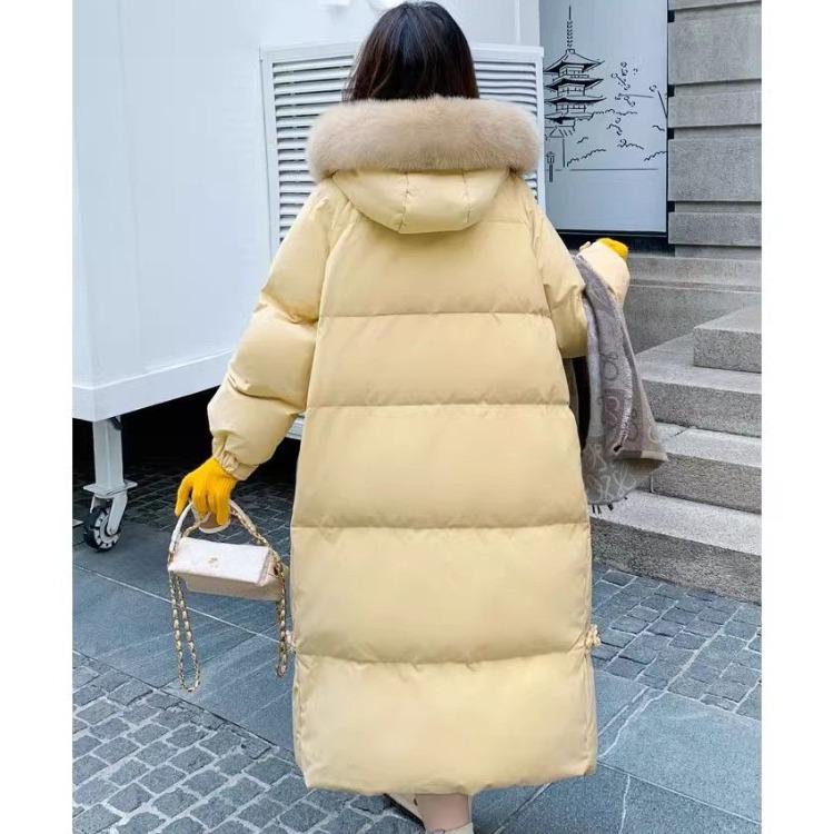 Winter Loose Sweet Thickened Long Cotton with Hooded Coat for Women